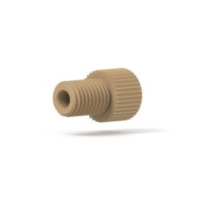 Upchurch Scientific Flangeless Nut for 1/16 inch OD Natural Tubing, Short, 1/4-28 Flat-Bottom, Standard Knurl, Tefzel ETFE, Natural, Single - P-218 - Click Image to Close